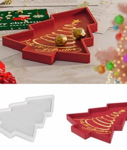 Christmas Tray Silicone Mold,Concrete Plaster Trinket Tray Mold,Epoxy Resin Jewelry Tray Mold,UV Resin Christmas Tree Tray Mold 221564