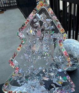Epoxy resin Christmas tree candy dish