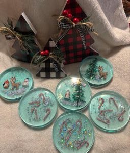 Handmade Christmas Coasters: Holiday Decor, Set of 6