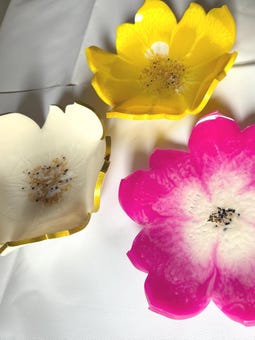 Epoxy Sun Flower Plate – Resin Art - Ring Dish - House Warming Gift