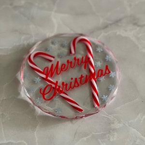 Resin Christmas Coaster can be personalised