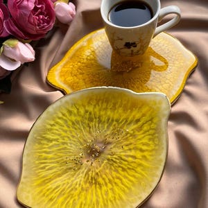 Lemon Resin Coasters Set: Handmade Summer Kitchen Decor